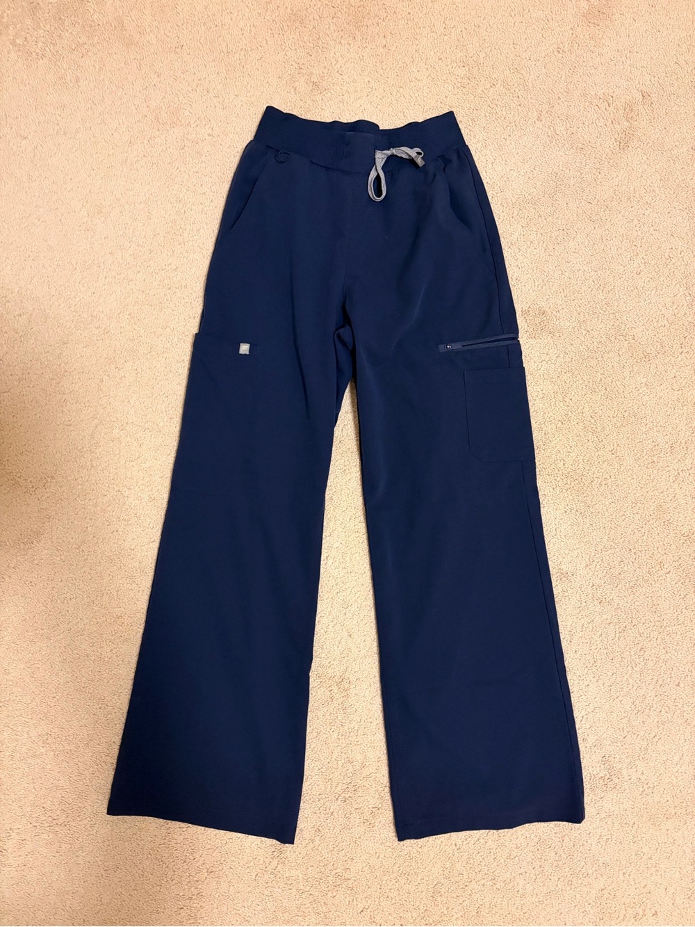 Fabletics Women’s Navy Blue Wide Leg Scub Pant Size Extra Small Petite (XS/P)